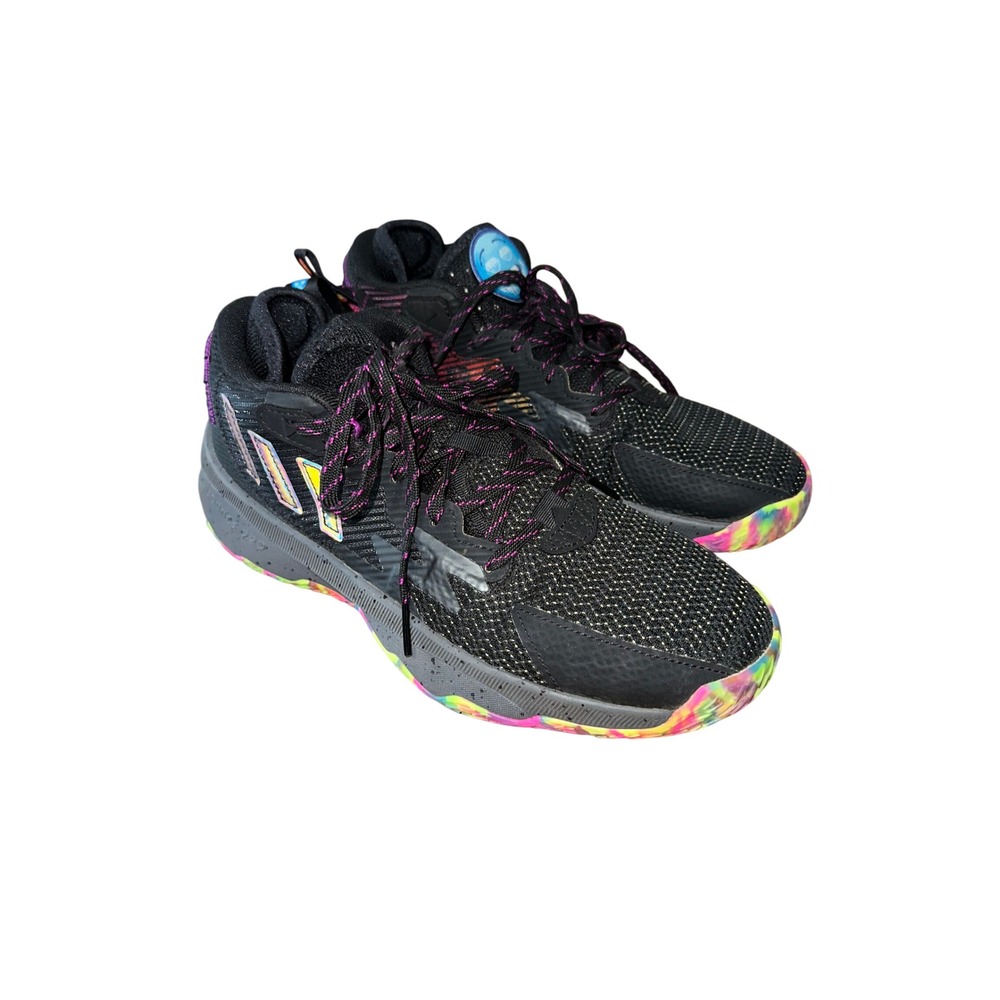 Adidas Dame 8 Big Mood Basketball Shoes Mens 7.5 Black Neon